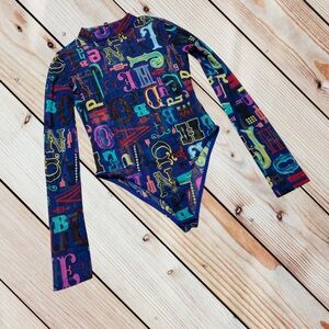 The Kript XS sheer graffiti bodysuit